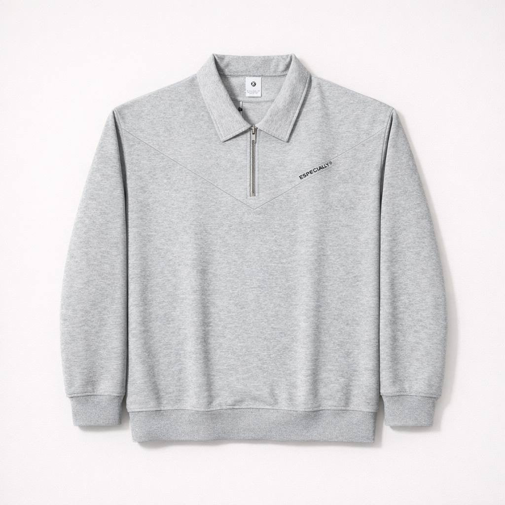 ESPECIALLY® Contrast-Panel Quarter-Zip Sweatshirt