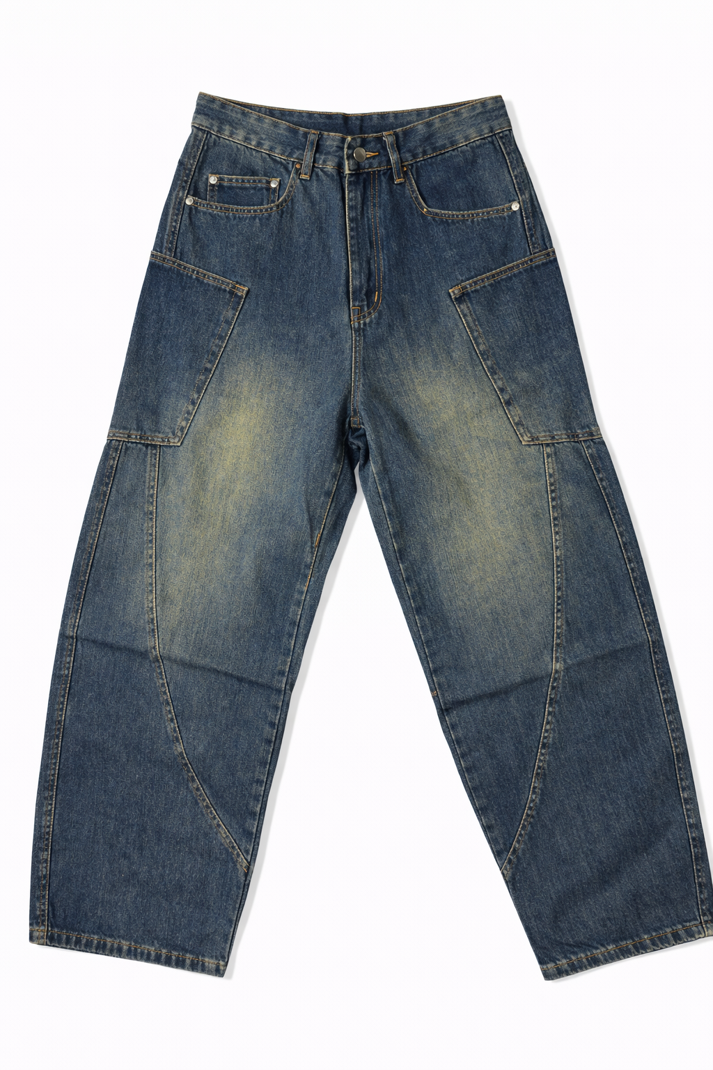 #P-7 Wide Fit Cargo Denim Pants