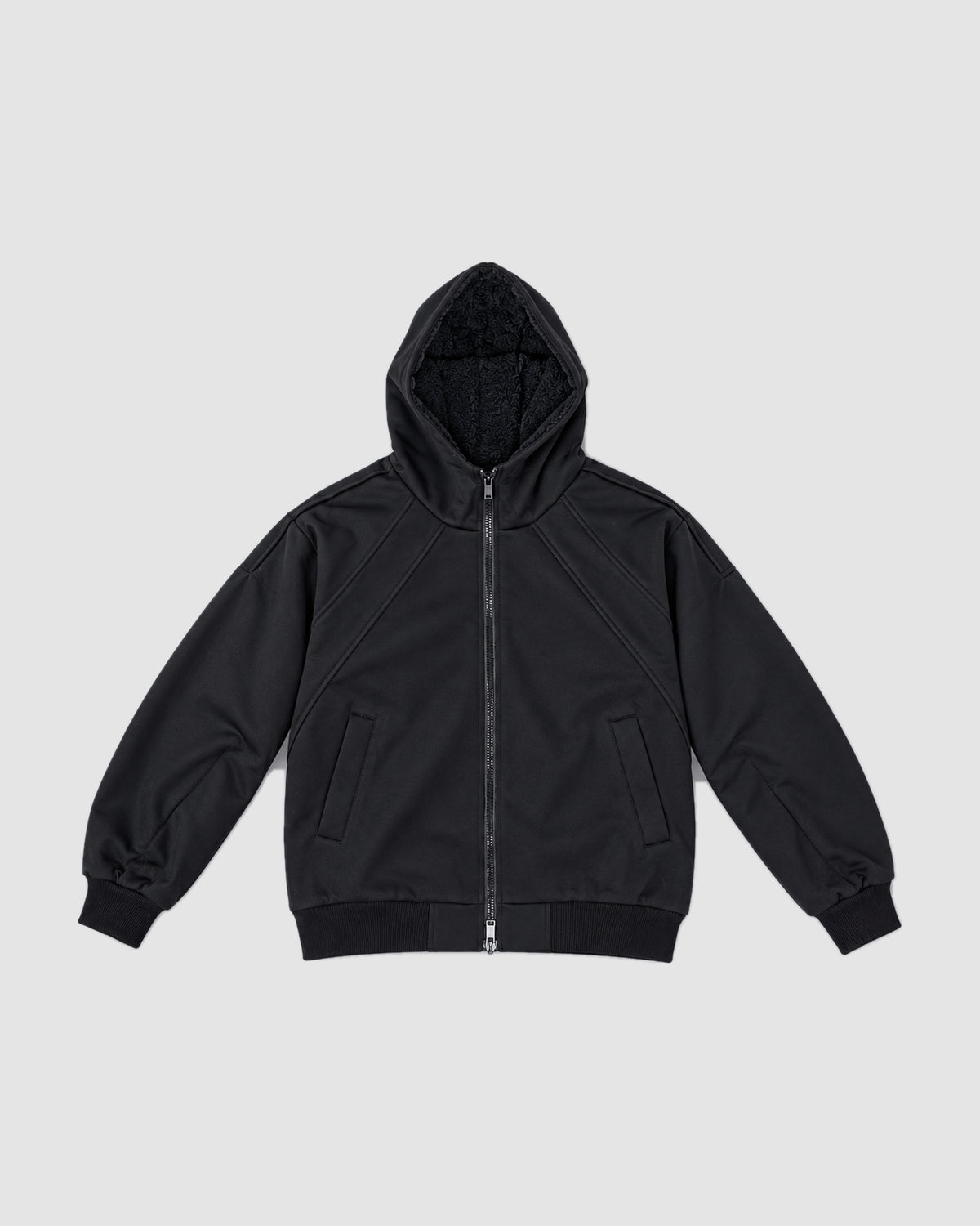 Black Hooded Zip Jacket