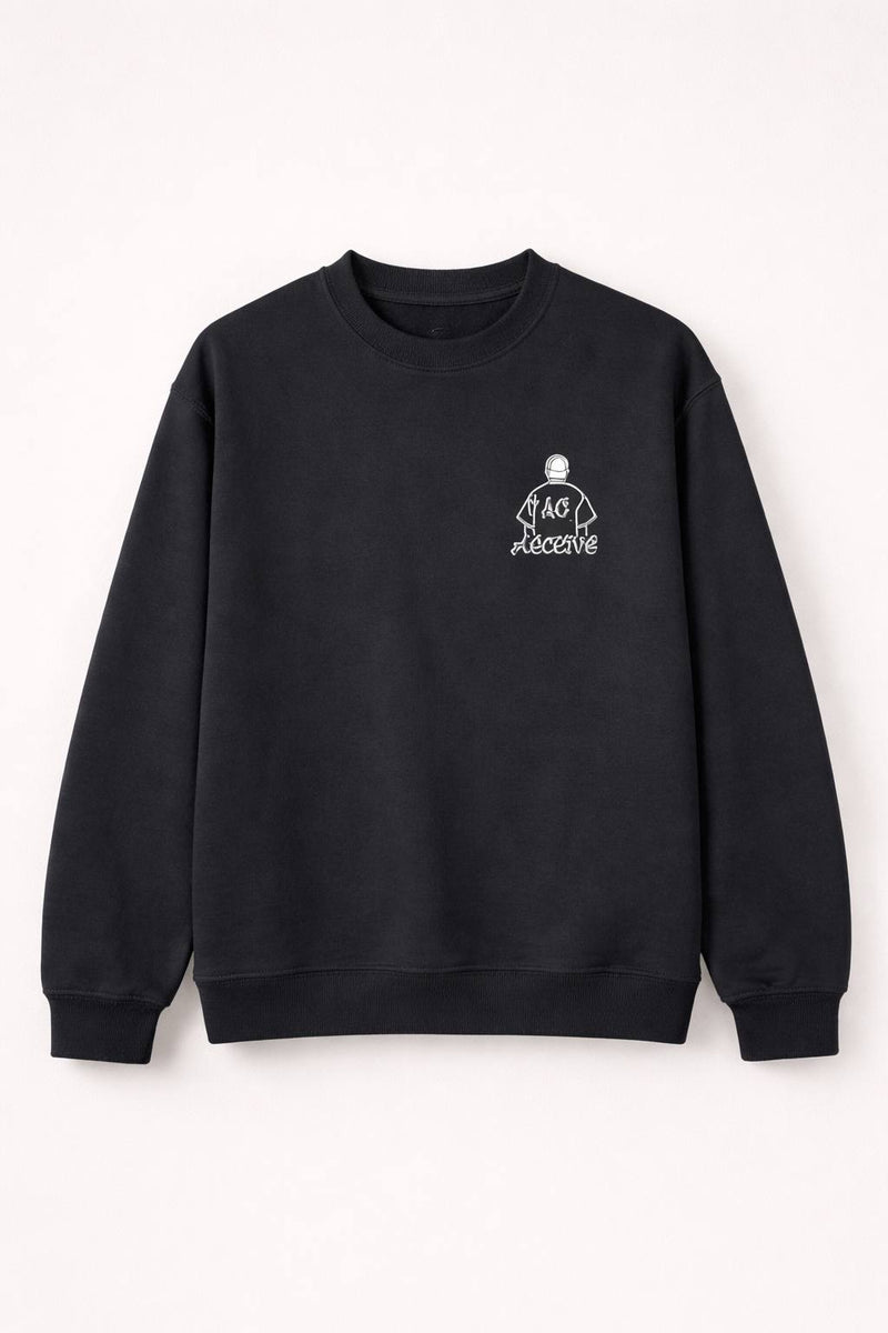 "Active" Graphic Sweatshirt – Black