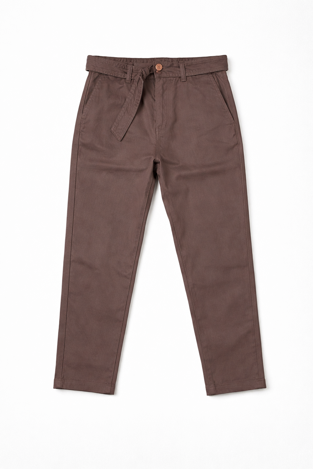 #P-1 Relaxed Fit Belted Pants - Brown & Black