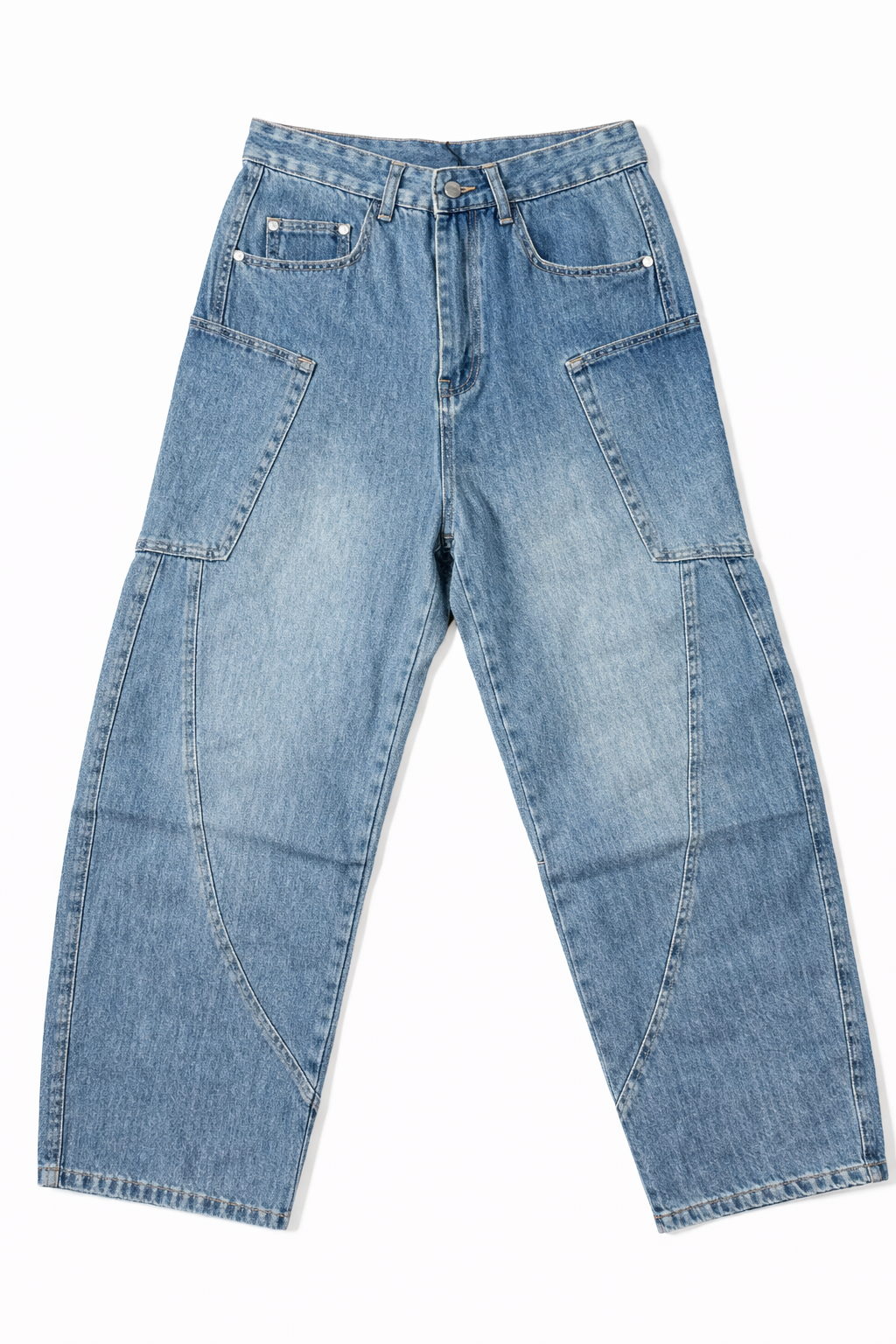 #P-7 Wide Fit Cargo Denim Pants