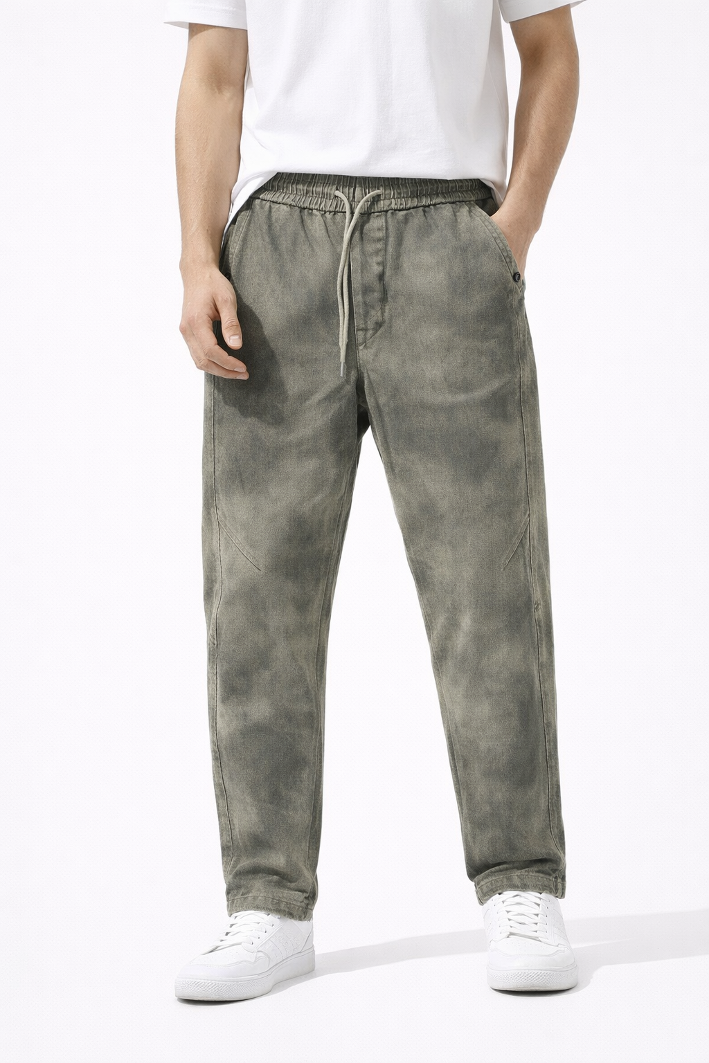#P-11 Washed Olive Casual Pants