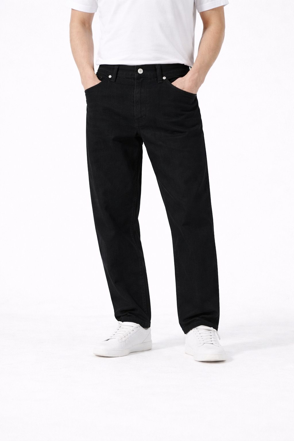 #P-12 Essential Straight Denim Pants