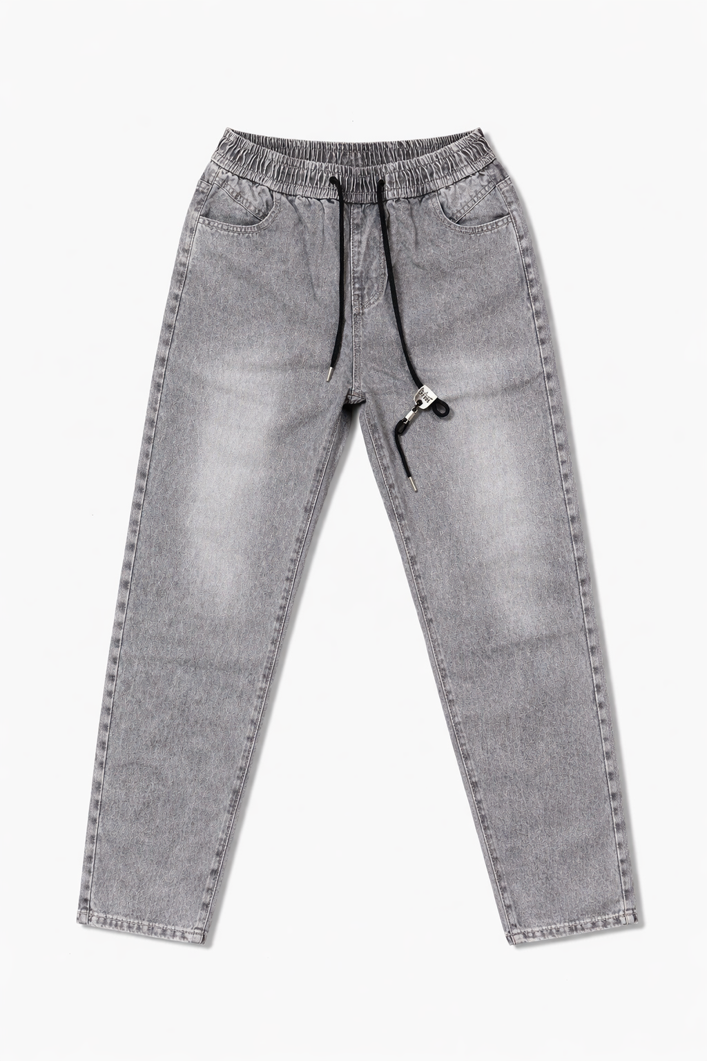 #P-17 Washed Denim Jogger Pants - Washed Grey