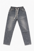 #P-18 Washed Denim Jogger Pants - Dark Washed Grey