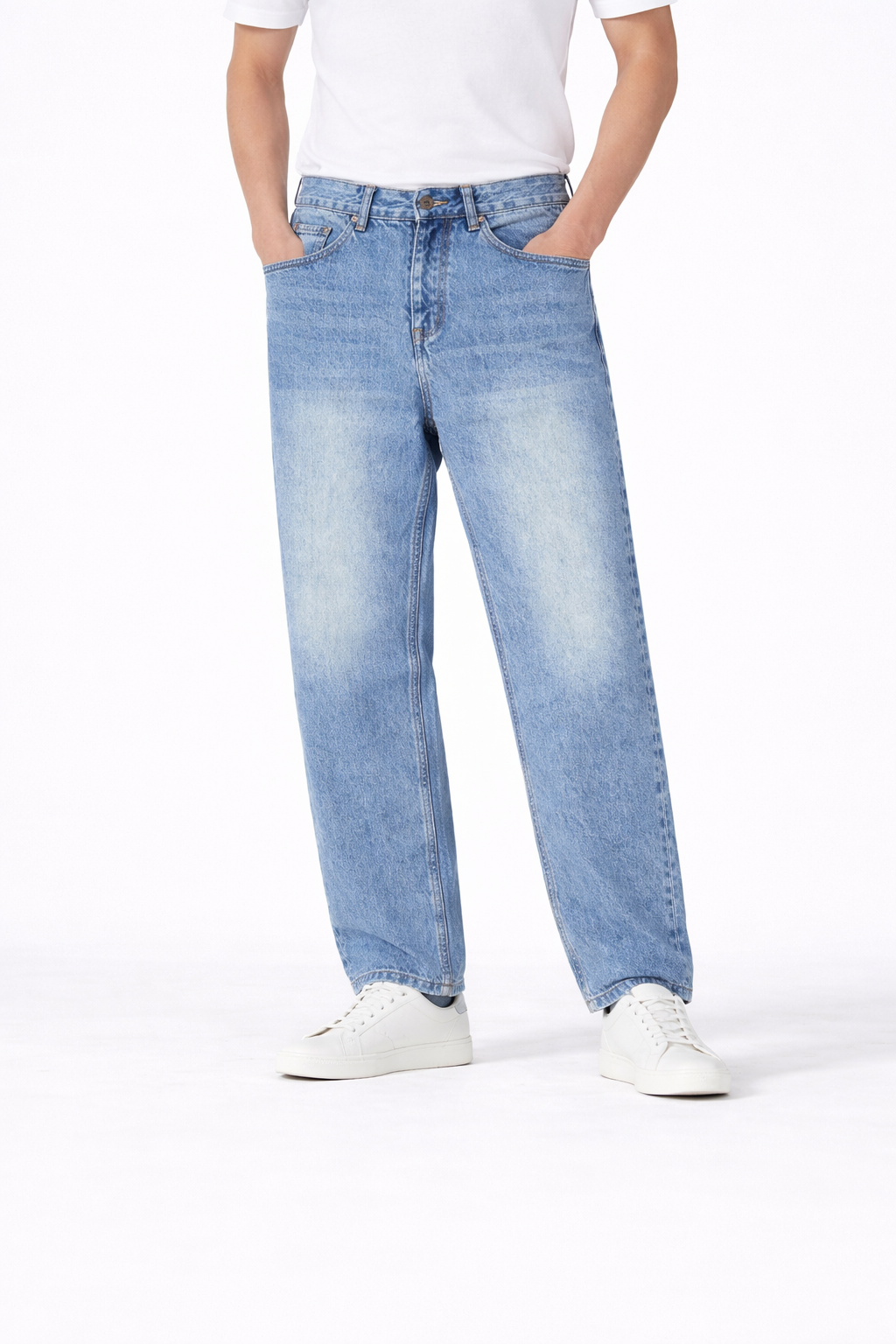 #P-4 Relaxed Fit Washed Denim Jeans