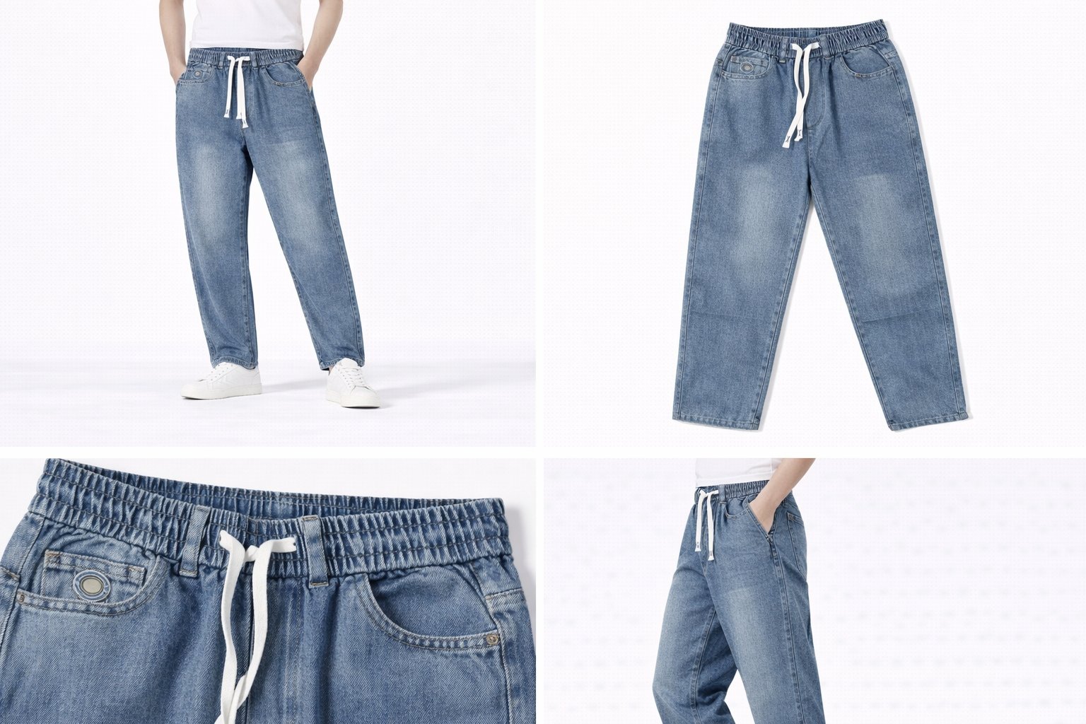 #P-9 Relaxed Fit Denim Jogger Pants