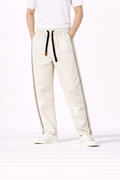 #P-15 Cream Side Stripe Jogger Pants