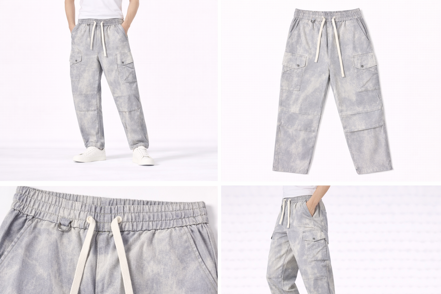 #P-16 Washed Cargo Jogger Pants