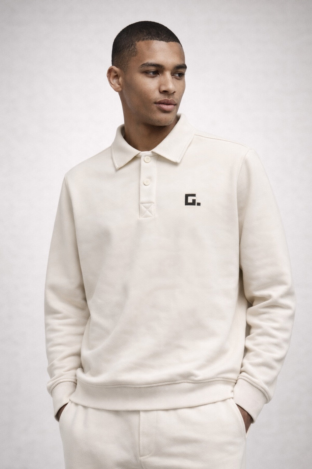G. Logo Buttoned Fleece Sweatshirt