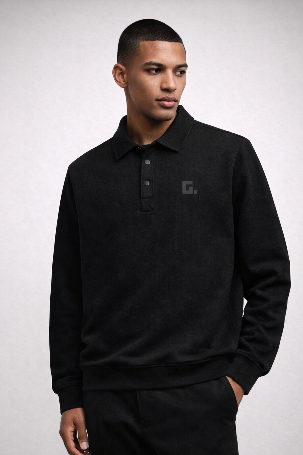 G. Logo Buttoned Fleece Sweatshirt